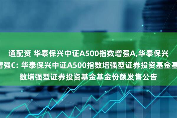 通配资 华泰保兴中证A500指数增强A,华泰保兴中证A500指数增强C: 华泰保兴中证A500指数增强型证券投资基金基金份额发售公告