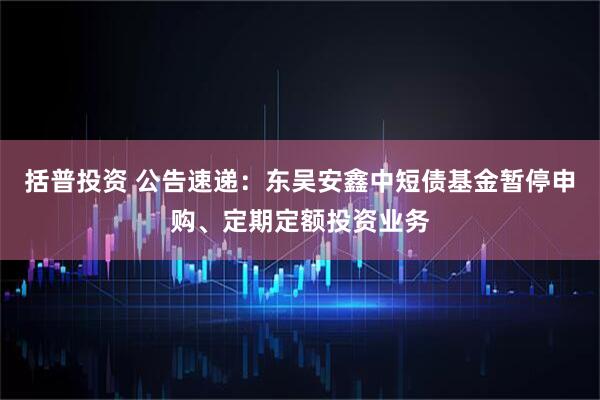 括普投资 公告速递：东吴安鑫中短债基金暂停申购、定期定额投资业务